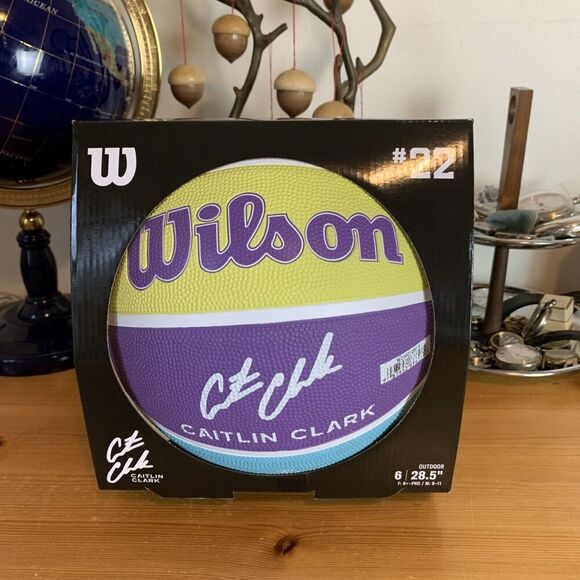 Wilson Caitlin Clark Inspire WNBA Basketball Sz 6 Rookie Of The Year Pink Purple - Picture 1 of 5